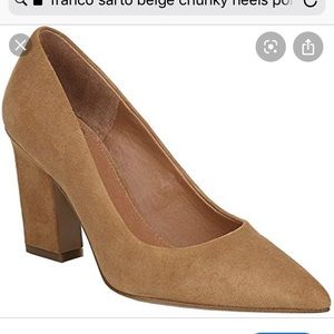 Franco sarto beige chunky block heels